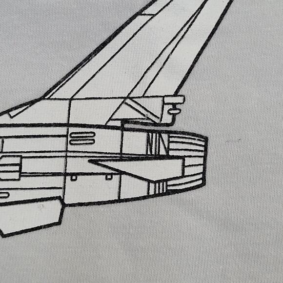 Vintage 80s Military Jet Shirt Large 21x27 White - Picture 10 of 13